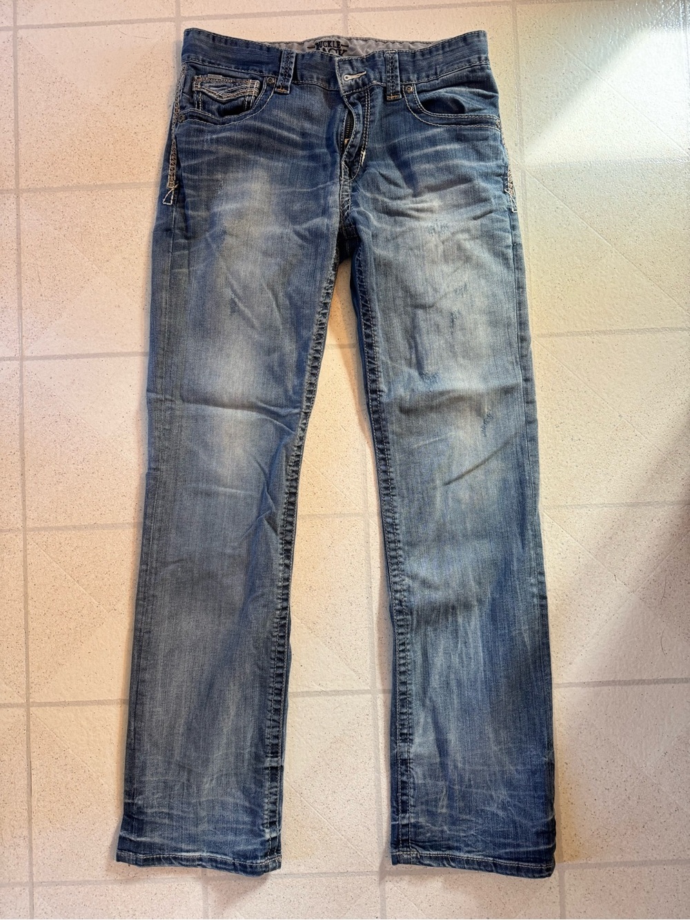 Buckle Men's Light Blue Straight Jeans